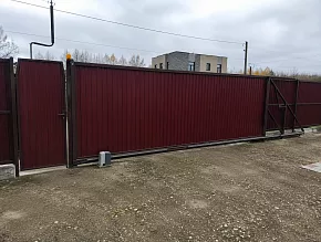 Откатные ворота с калиткой 5000x1900  купить Москва